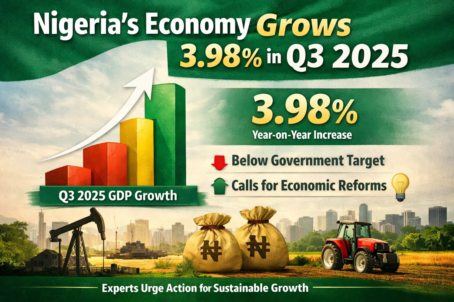 “Nigeria GDP growth data for the third quarter of 2025 released by the National Bureau of Statistics.”