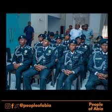 Newly commissioned Abia-born police officers during a courtesy visit to Abia State.