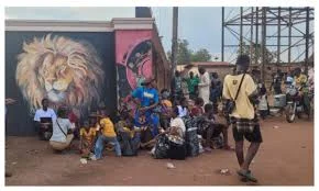 Residents of Akpa-Otobi community in Benue State gather after a deadly early-morning attack that killed four people, including a soldier and a former councillor.