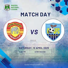 Wikki Tourists FC and Nasarawa United FC players contest possession during their NPFL Matchday 24 clash at the Abubakar Tafawa Balewa Stadium, Bauchi.