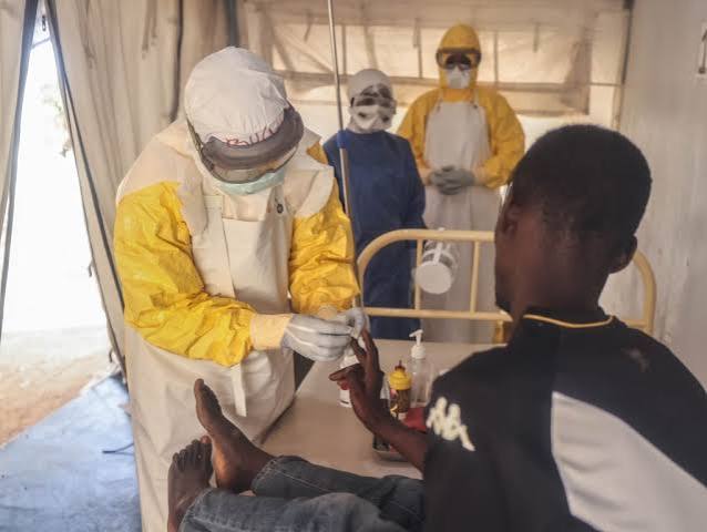 Healthcare workers responding to a Lassa fever case in Nigeria.
