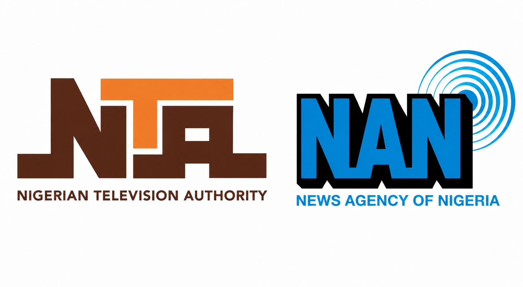 Composite logos of the Nigerian Television Authority (NTA) and News Agency of Nigeria (NAN) following President Tinubu's renewal of their chief executives' tenures.