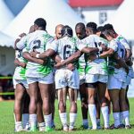 Nigeria Stallions rugby team pose for a group photograph ahead of the Africa Men’s Sevens Series in Kampala.