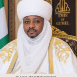Dr. Lawan Ahmed Muhammad Sani in traditional Emir’s attire following his appointment as the 17th Emir of Gumel.