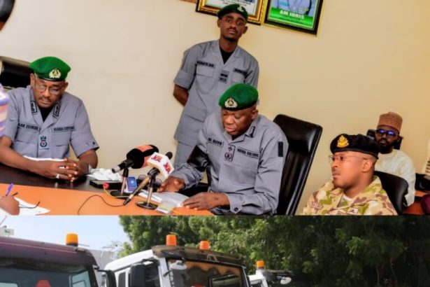 Operation Whirlwind officials hand over five tanker trucks carrying suspected diverted diesel to the NMDPRA for investigation.