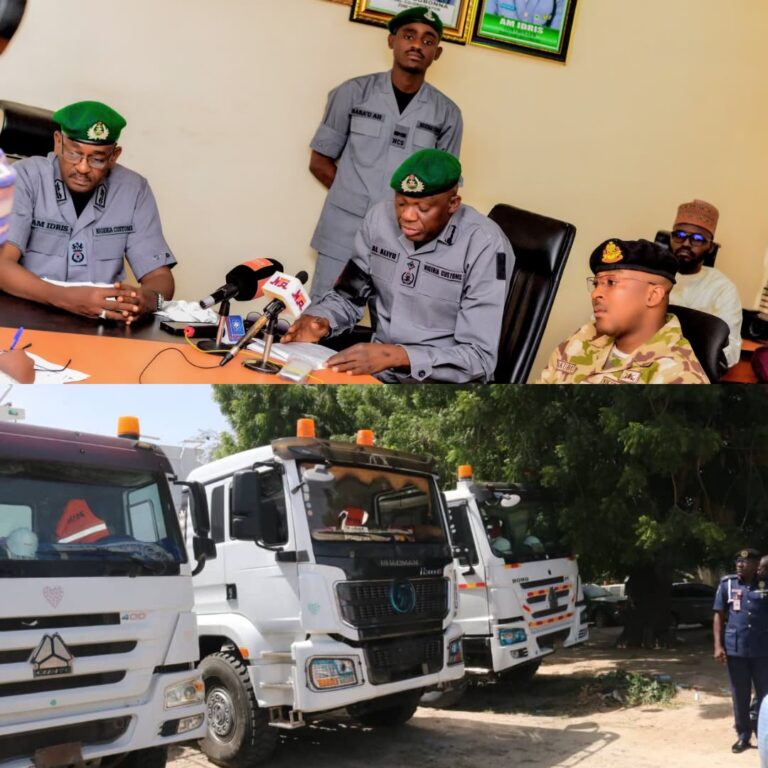 Operation Whirlwind officials hand over five tanker trucks carrying suspected diverted diesel to the NMDPRA for investigation.