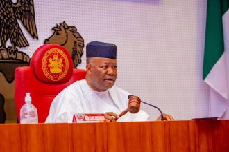 Senate President Godswill Akpabio presides over a plenary session of the Nigerian Senate.