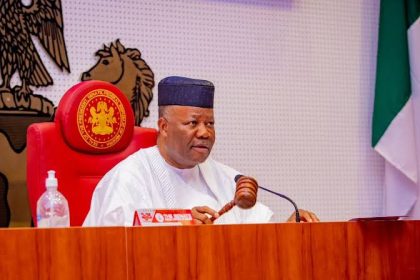 Senate President Godswill Akpabio presides over a plenary session of the Nigerian Senate.