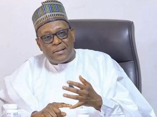 Health Minister Muhammad Pate briefs journalists on Nigeria’s Ebola response.