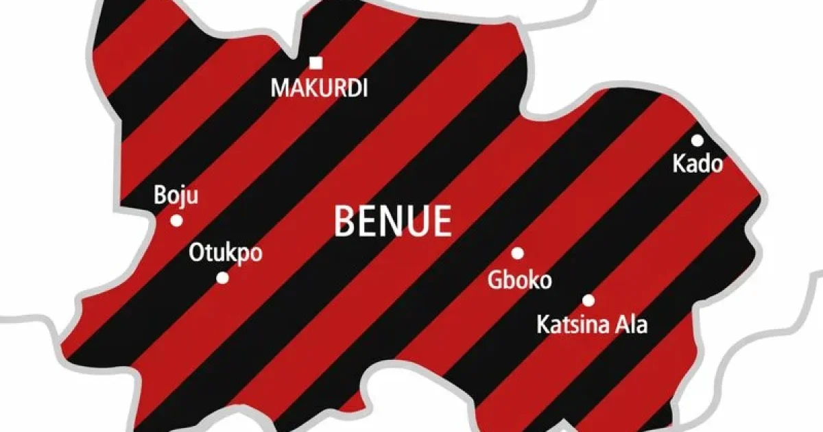 Benue state Map in Idoma red and black stripes