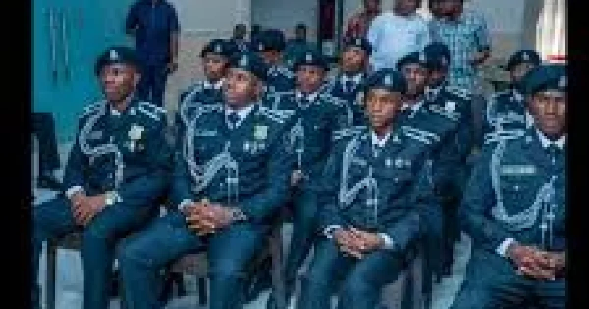 Newly commissioned Abia-born police officers during a courtesy visit to Abia State.