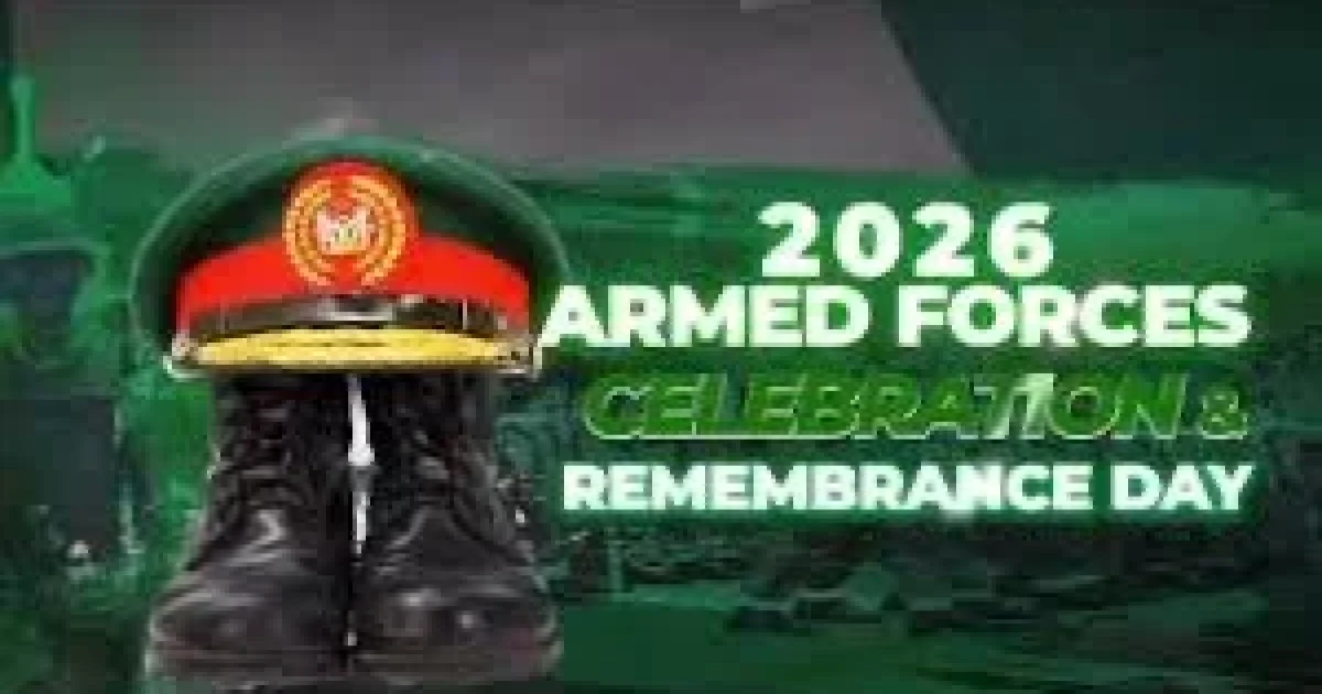 Official logo of the 2026 Armed Forces Celebration and Remembrance Day, symbolising honour, sacrifice and remembrance of fallen Nigerian military heroes.