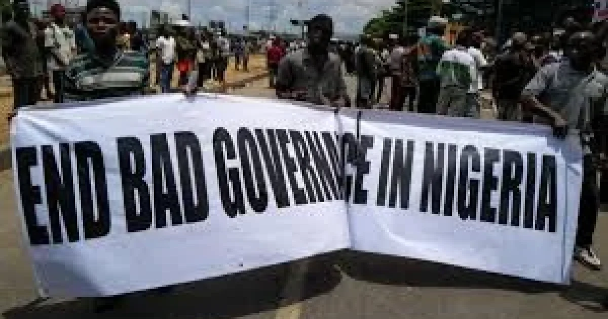Young Nigerians protesting peacefully on a city street, symbolising youth demands for dialogue and political inclusion