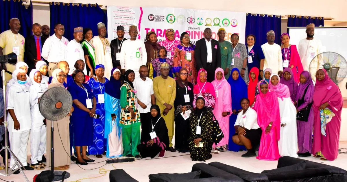 Healthcare workers and partners at the launch of CCI’s TeleOncology Hub promoting breast cancer awareness in Northeastern Nigeria.