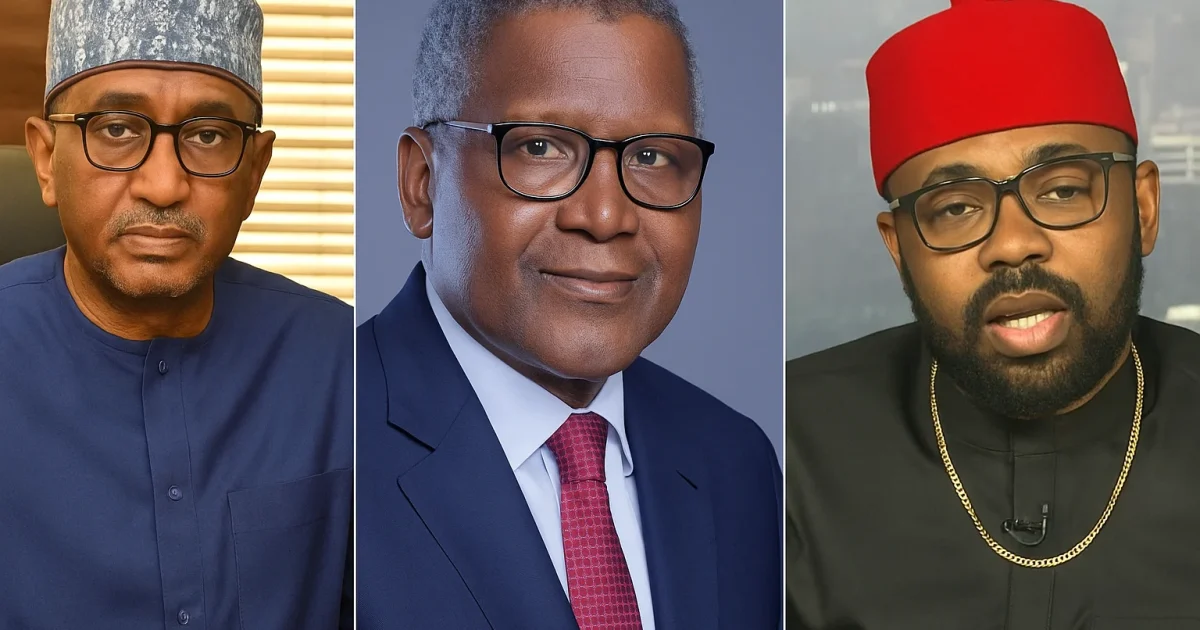 (l-R): Faruk Ahmed, Aliko Dangote, Hon Ikenga